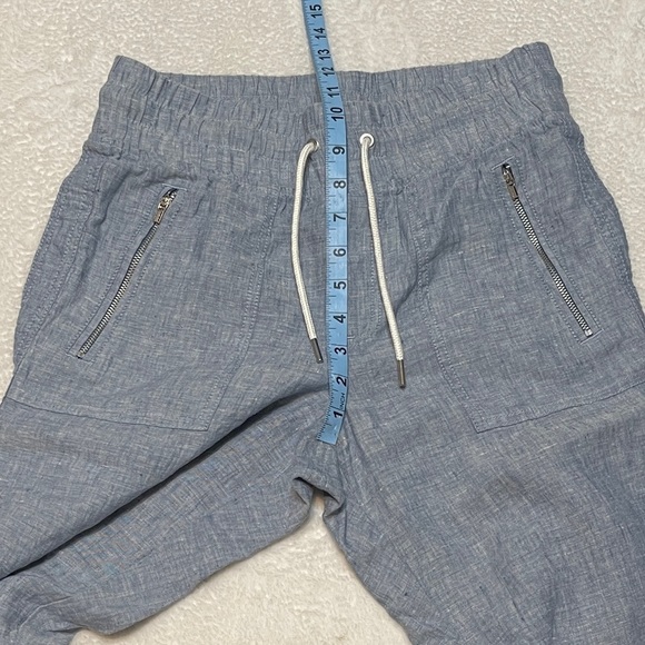 Athleta Cabo Linen Jogger Activewear Summer Pant in Chambray Blue Women's 2 - Picture 5 of 7